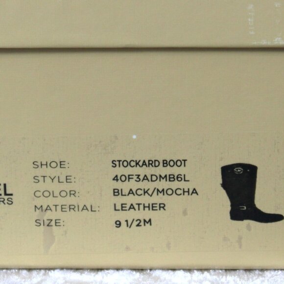 Michael Kors Stockard Leather Riding Boots Black/Mocha 9.5M – NIB - Picture 7 of 8